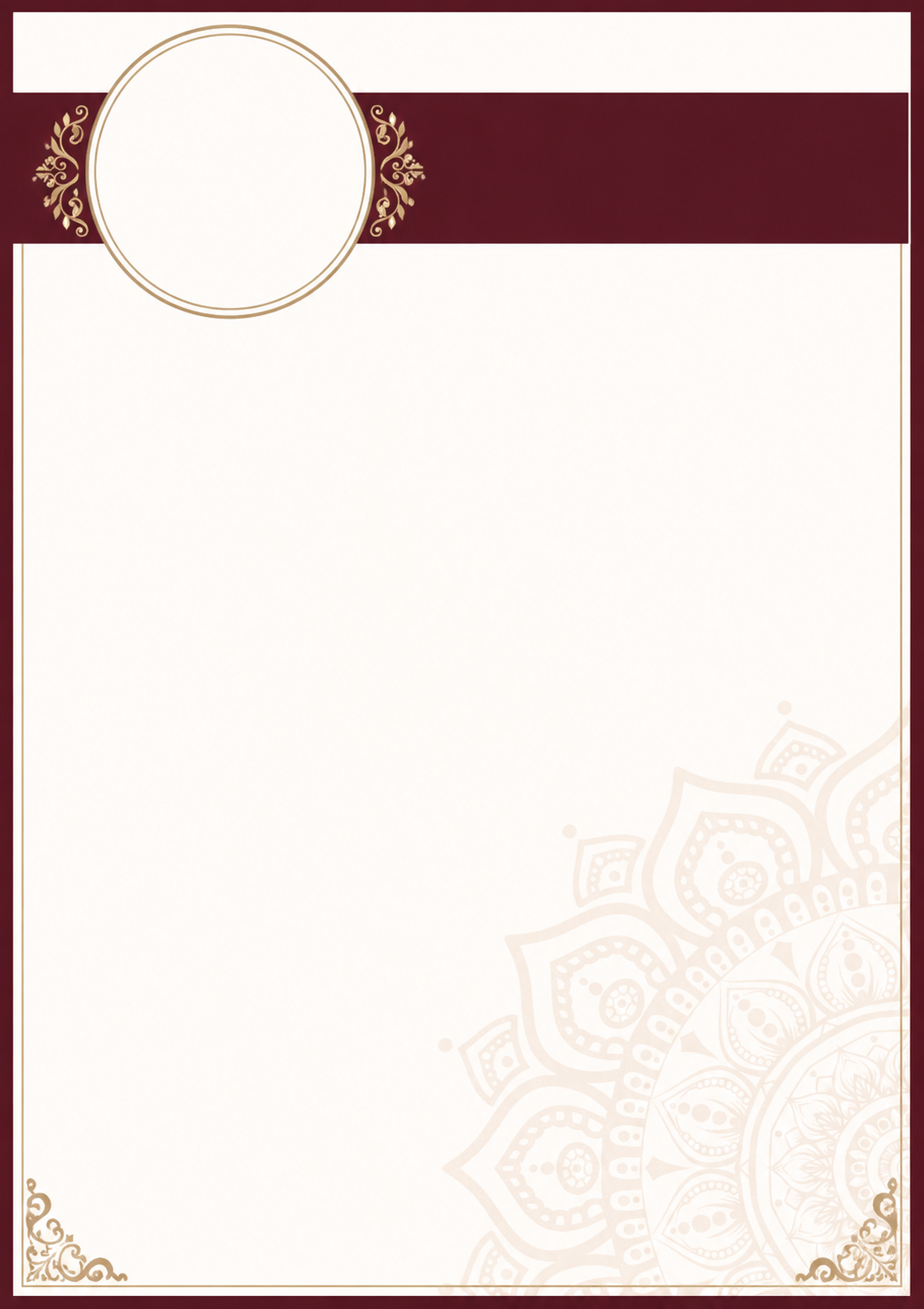 Maroon Crest marriage biodata template
